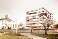 Visualisierung Architektur Wettbewerb Aussen Pflegeheim Yverdon Schweiz 2012