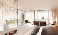 Visualisierung Architektur Wettbewerb Innen Wohnungsbau Guettingen Schweiz 2013 1.Platz